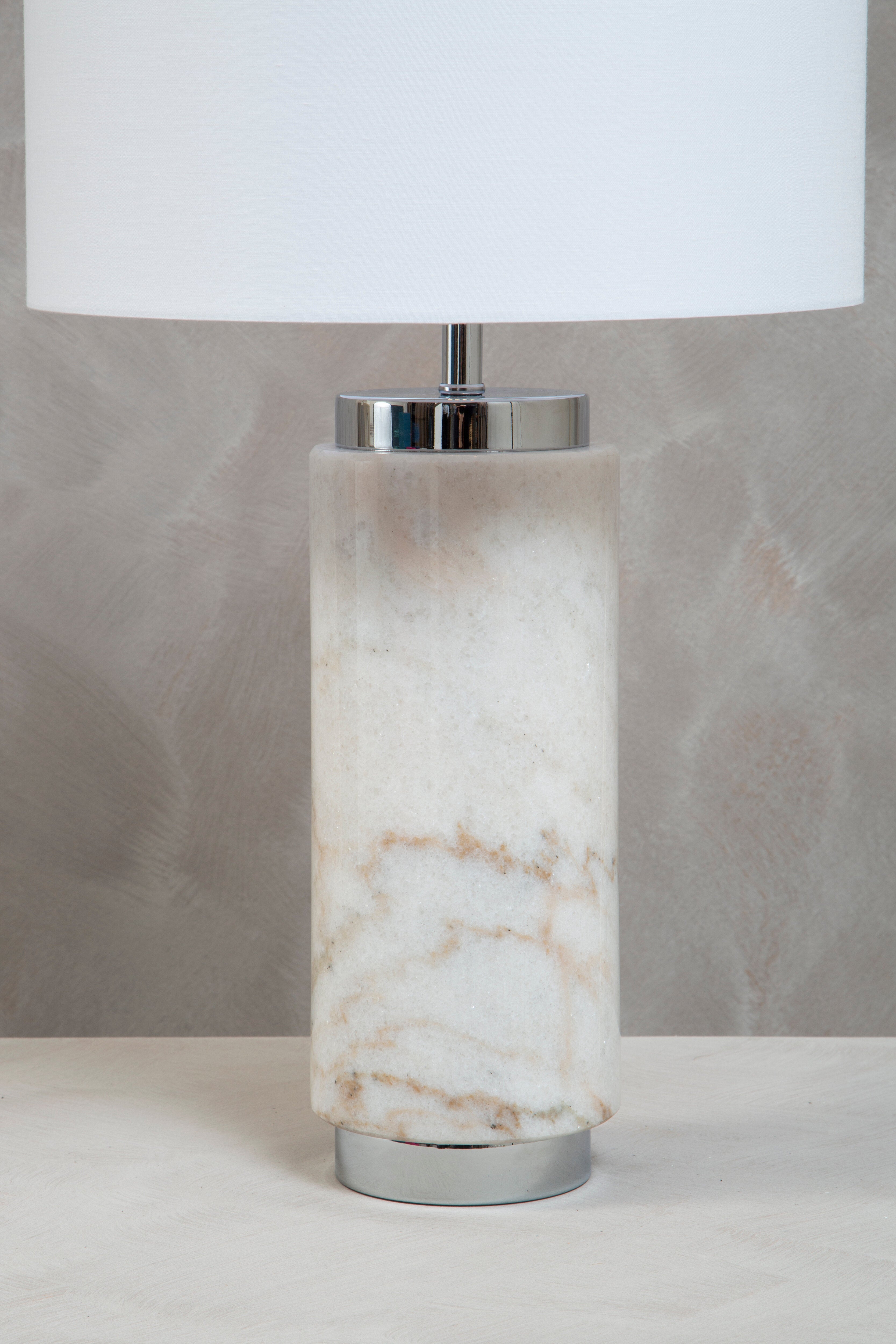 Alila Earth White Marble & White Fabric Table Lamp